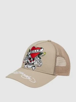 Ed Hardy Cap Mit Stickerei - Beige