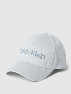 CK Calvin Klein Base Cap Mit Label-Stitching - Hellblau