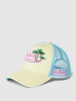 Von Dutch Trucker Cap Mit Label-Stitching - Pastellgelb