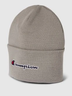 CHAMPION Beanie Mit Label-Stitching Modell 'Beanie Cap' - Mittelgrau Meliert