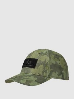 Alpha Industries Cap Mit Logo - Olivgrün Meliert