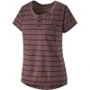 Patagonia Cap Cool Trail Bike Henley Kurzarmtrikot Damen Braun -Castelli Shop patagonia cap cool trail bike henley ss jersey women furrow stripe dusky brown 1