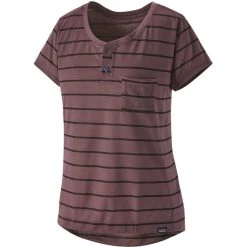 Patagonia Cap Cool Trail Bike Henley Kurzarmtrikot Damen Braun