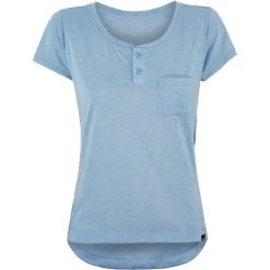 Patagonia Cap Cool Trail Bike Henley Kurzarmtrikot Damen Blau