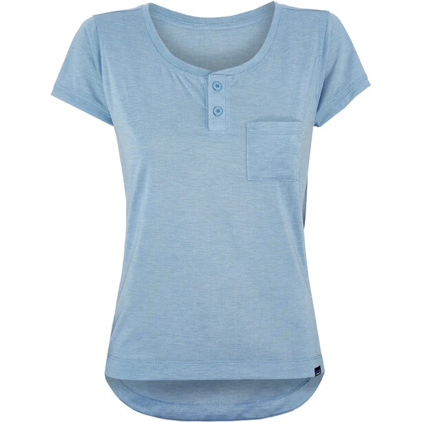 Patagonia Cap Cool Trail Bike Henley Kurzarmtrikot Damen Blau 3 Patagonia Cap Cool Trail Bike Henley Kurzarmtrikot Damen Blau